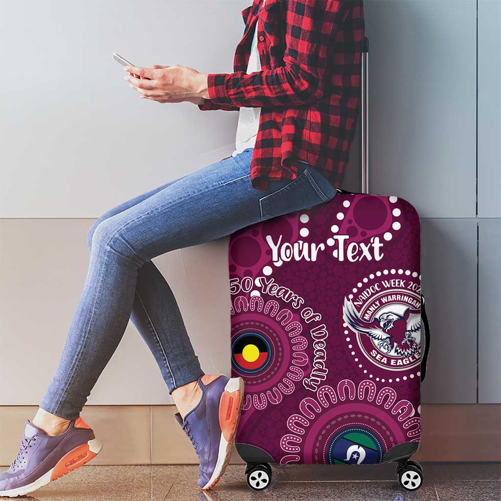 Sea Eagles NAIDOC Week 2026 Personalised Luggage Cover 50 Years of Deadly Aboriginal Art