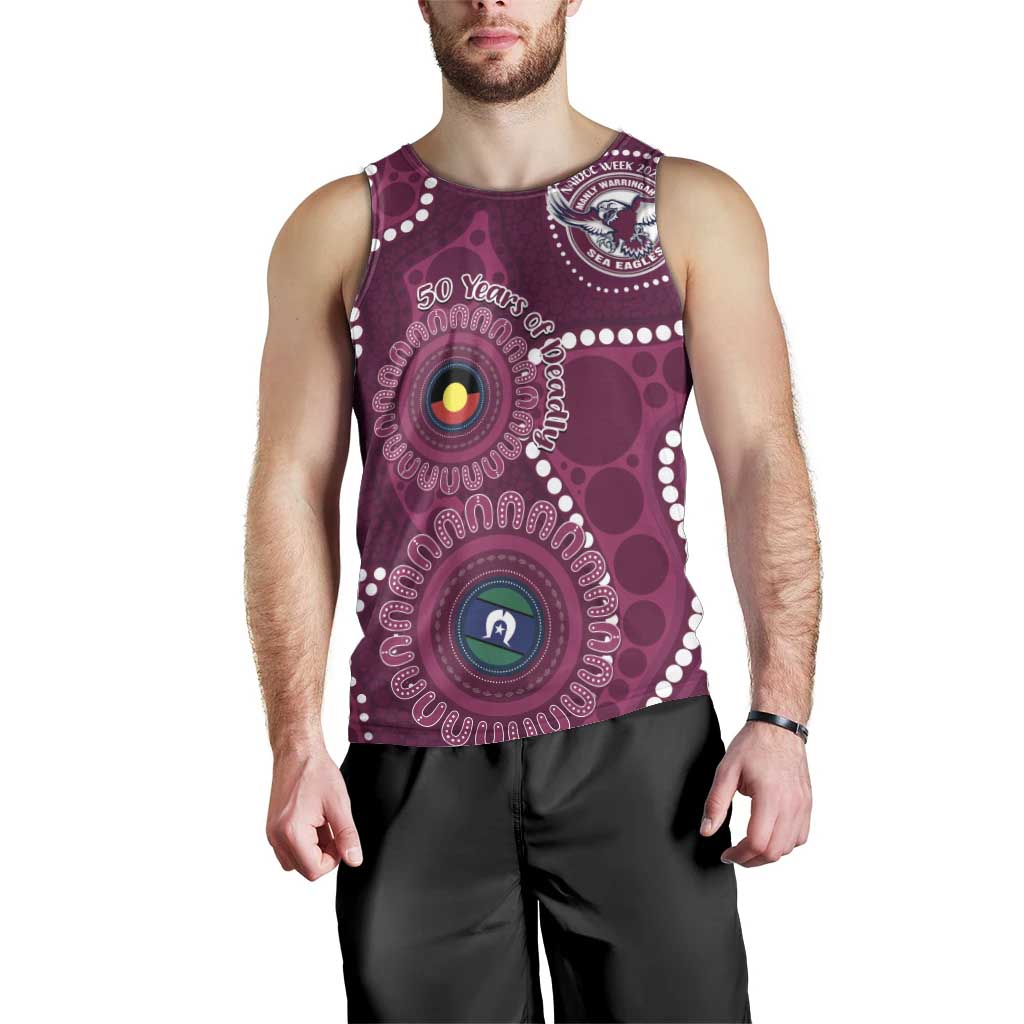 Sea Eagles NAIDOC Week 2026 Personalised Men Tank Top 50 Years of Deadly Aboriginal Art
