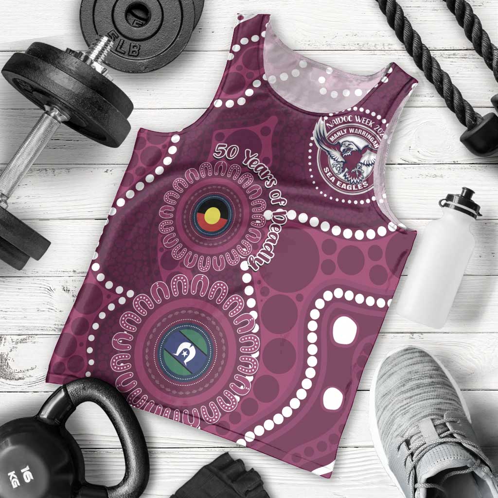 Sea Eagles NAIDOC Week 2026 Personalised Men Tank Top 50 Years of Deadly Aboriginal Art