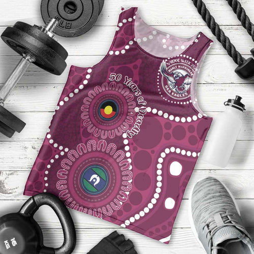 Sea Eagles NAIDOC Week 2026 Personalised Men Tank Top 50 Years of Deadly Aboriginal Art