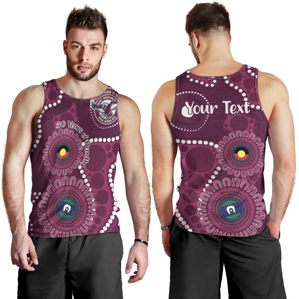 Sea Eagles NAIDOC Week 2026 Personalised Men Tank Top 50 Years of Deadly Aboriginal Art