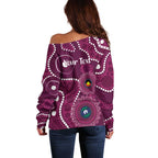 Sea Eagles NAIDOC Week 2026 Personalised Off Shoulder Sweater 50 Years of Deadly Aboriginal Art