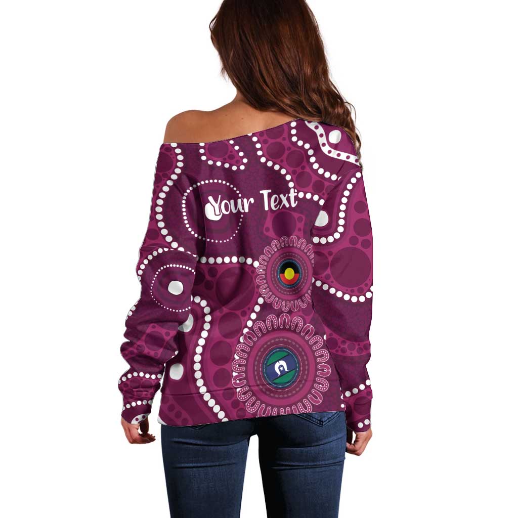 Sea Eagles NAIDOC Week 2026 Personalised Off Shoulder Sweater 50 Years of Deadly Aboriginal Art