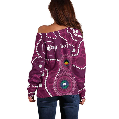 Sea Eagles NAIDOC Week 2026 Personalised Off Shoulder Sweater 50 Years of Deadly Aboriginal Art