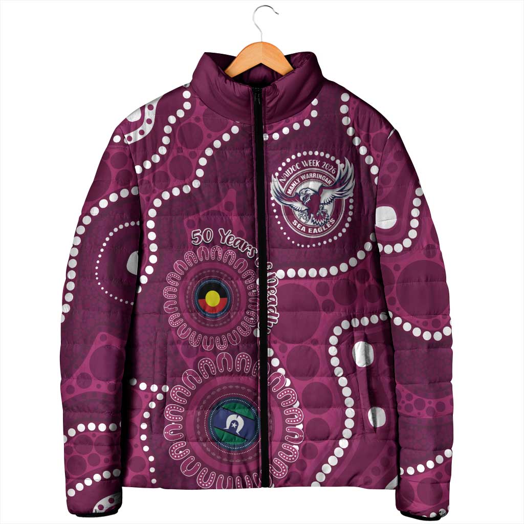 Sea Eagles NAIDOC Week 2026 Personalised Padded Jacket 50 Years of Deadly Aboriginal Art
