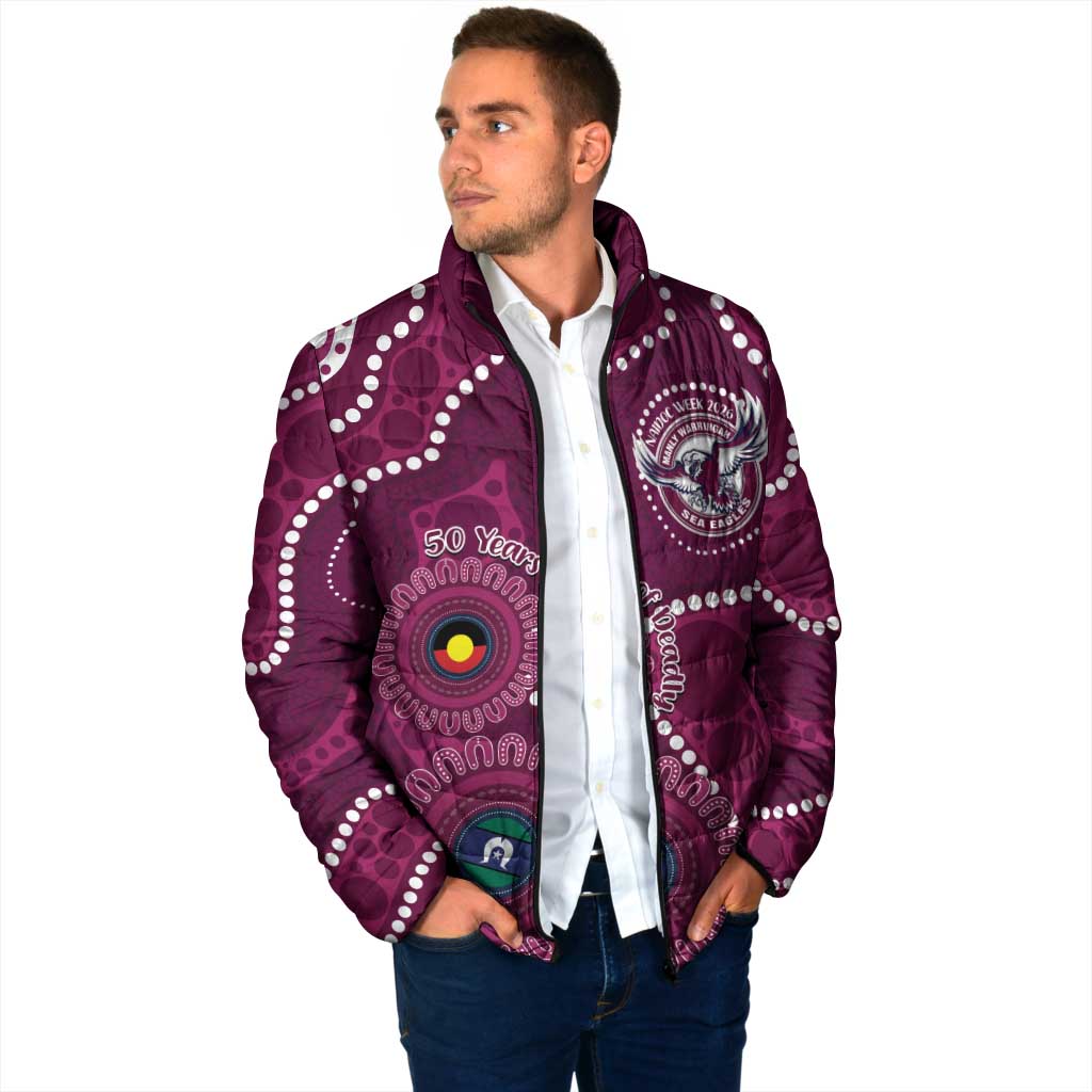 Sea Eagles NAIDOC Week 2026 Personalised Padded Jacket 50 Years of Deadly Aboriginal Art
