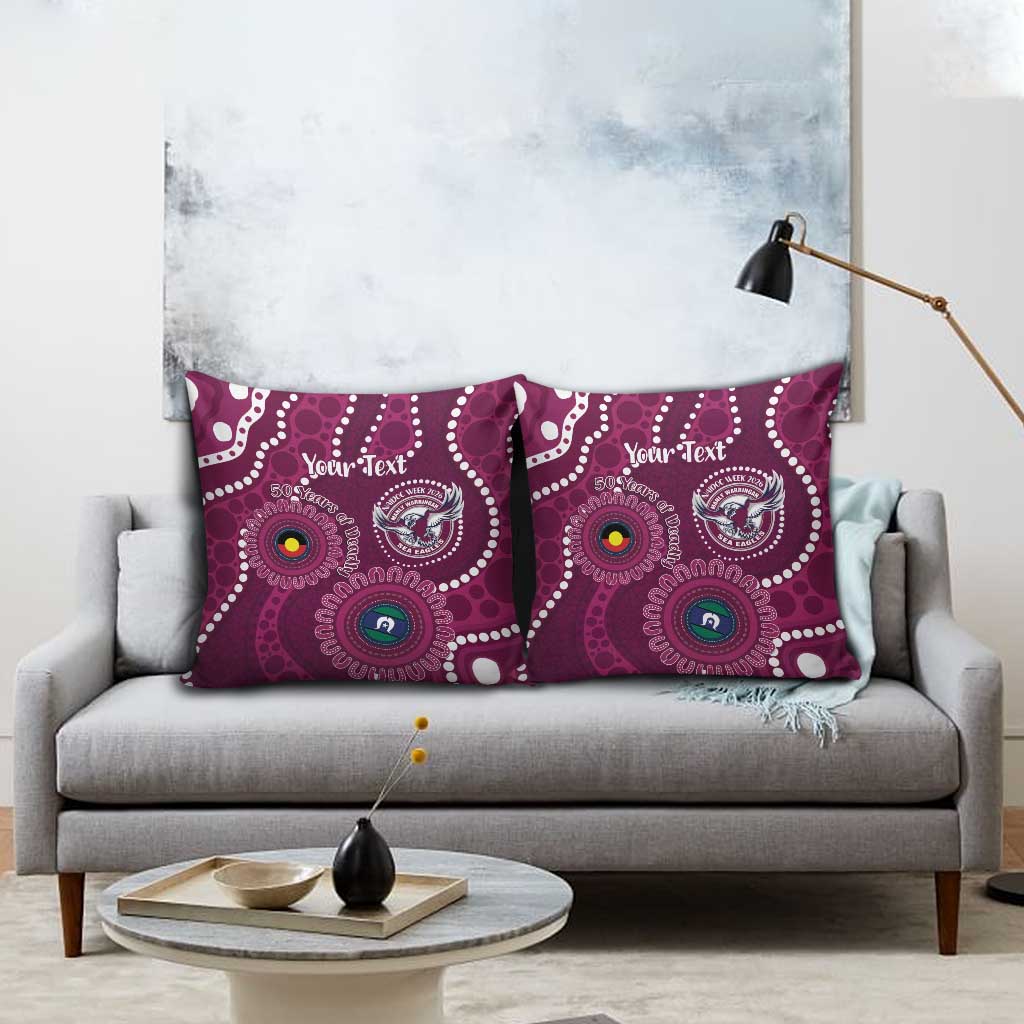 Sea Eagles NAIDOC Week 2026 Personalised Pillow Cover 50 Years of Deadly Aboriginal Art