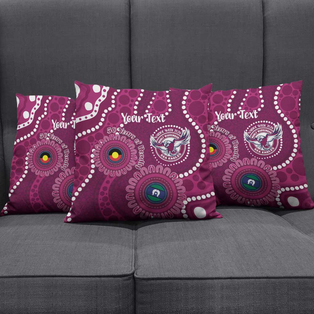 Sea Eagles NAIDOC Week 2026 Personalised Pillow Cover 50 Years of Deadly Aboriginal Art