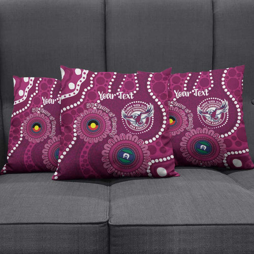 Sea Eagles NAIDOC Week 2026 Personalised Pillow Cover 50 Years of Deadly Aboriginal Art
