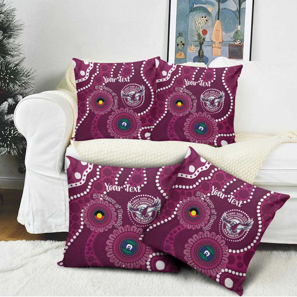 Sea Eagles NAIDOC Week 2026 Personalised Pillow Cover 50 Years of Deadly Aboriginal Art