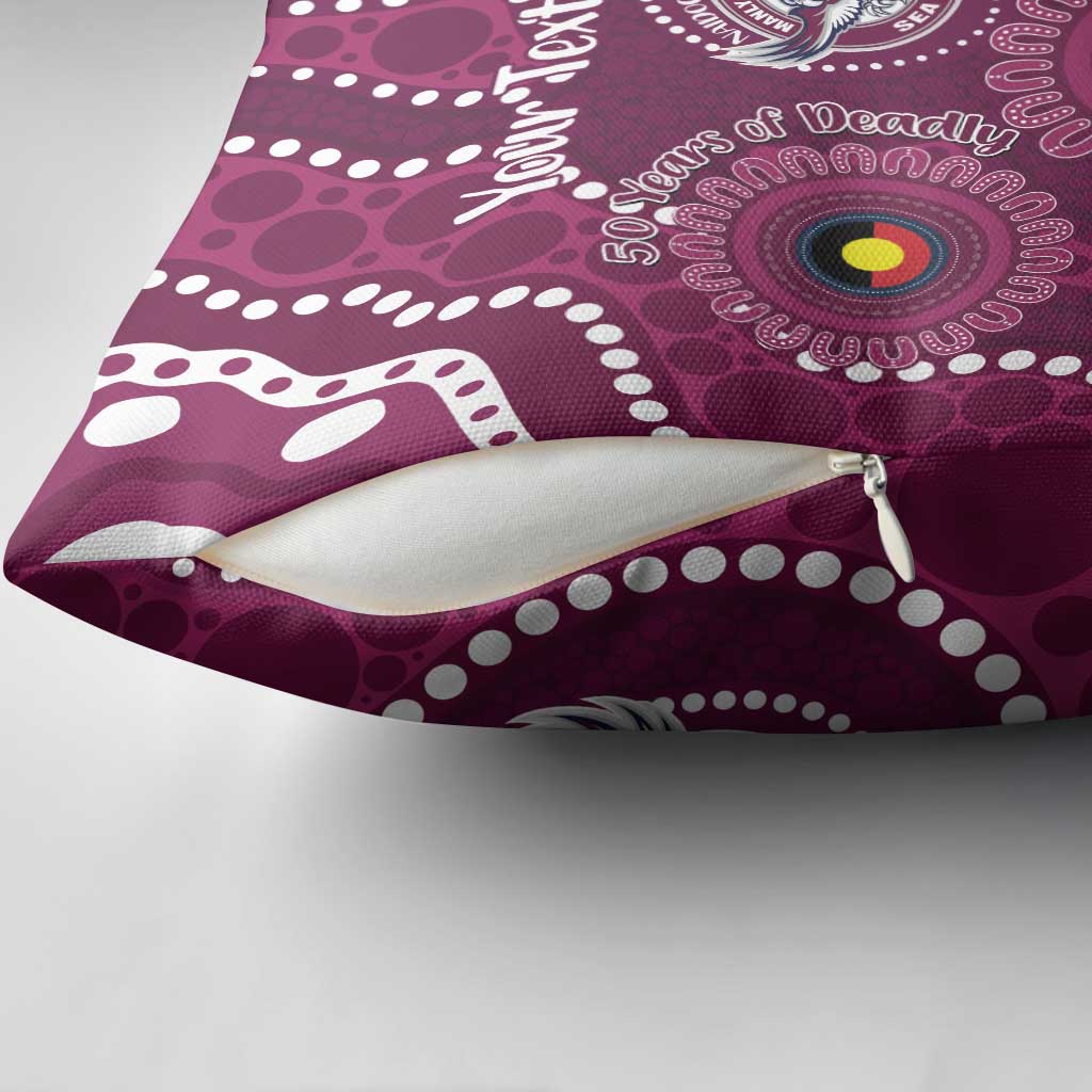 Sea Eagles NAIDOC Week 2026 Personalised Pillow Cover 50 Years of Deadly Aboriginal Art