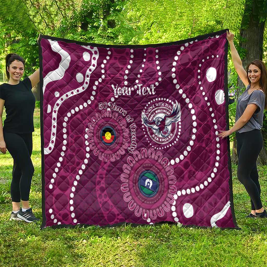 Sea Eagles NAIDOC Week 2026 Personalised Quilt 50 Years of Deadly Aboriginal Art