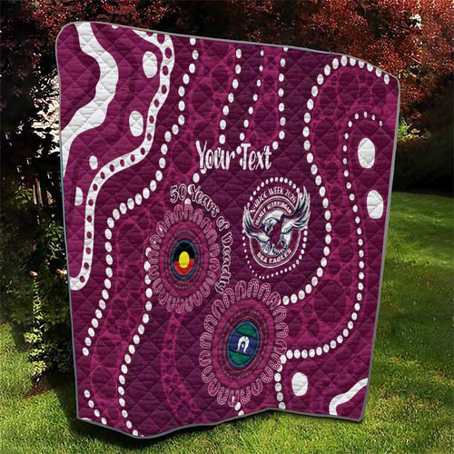 Sea Eagles NAIDOC Week 2026 Personalised Quilt 50 Years of Deadly Aboriginal Art