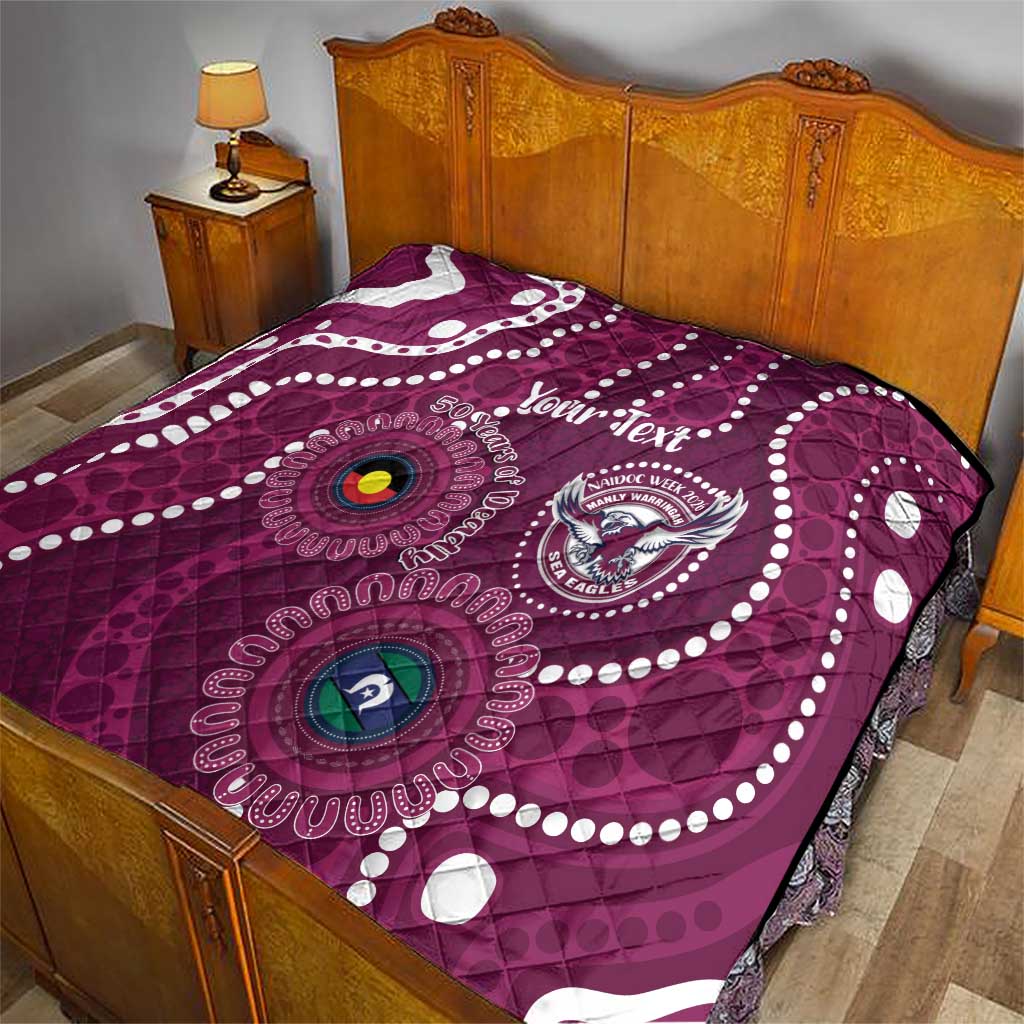Sea Eagles NAIDOC Week 2026 Personalised Quilt 50 Years of Deadly Aboriginal Art