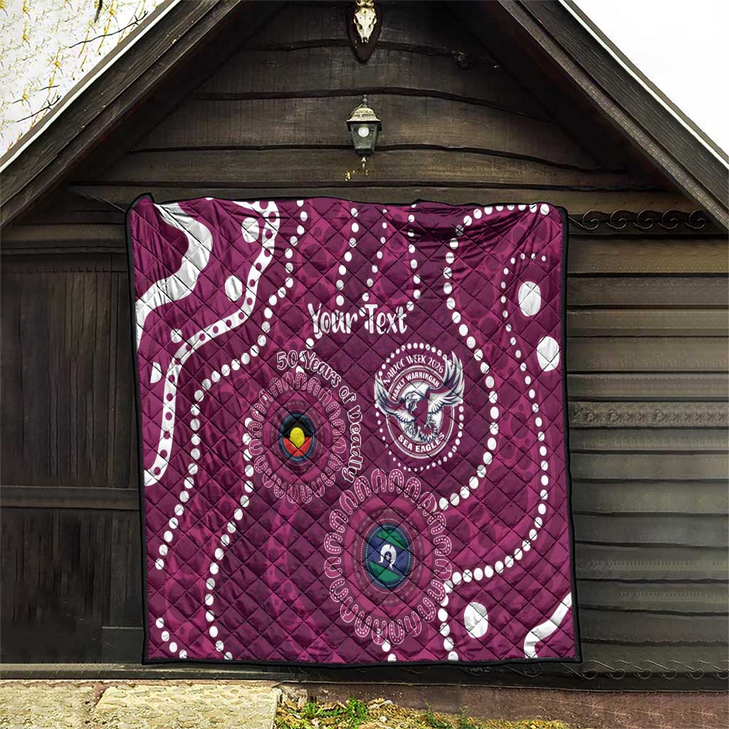 Sea Eagles NAIDOC Week 2026 Personalised Quilt 50 Years of Deadly Aboriginal Art