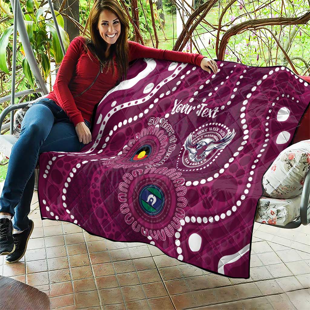 Sea Eagles NAIDOC Week 2026 Personalised Quilt 50 Years of Deadly Aboriginal Art