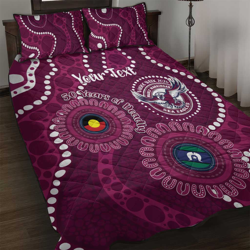 Sea Eagles NAIDOC Week 2026 Personalised Quilt Bed Set 50 Years of Deadly Aboriginal Art