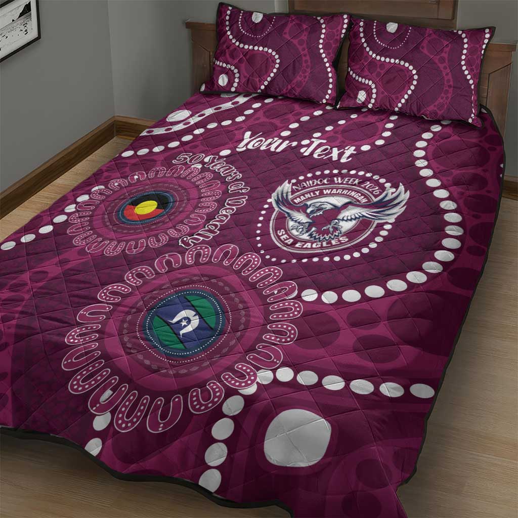 Sea Eagles NAIDOC Week 2026 Personalised Quilt Bed Set 50 Years of Deadly Aboriginal Art