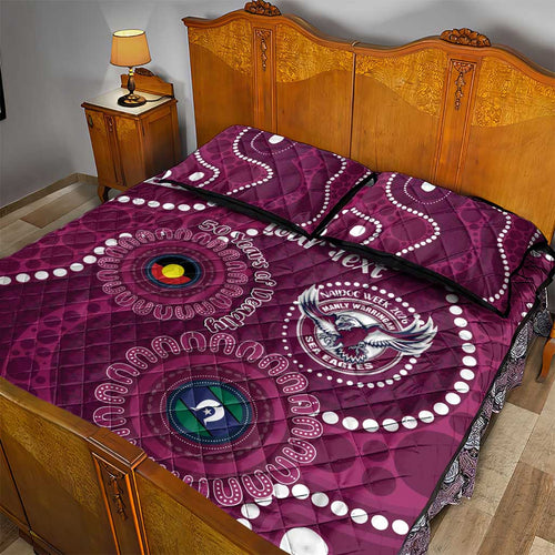 Sea Eagles NAIDOC Week 2026 Personalised Quilt Bed Set 50 Years of Deadly Aboriginal Art