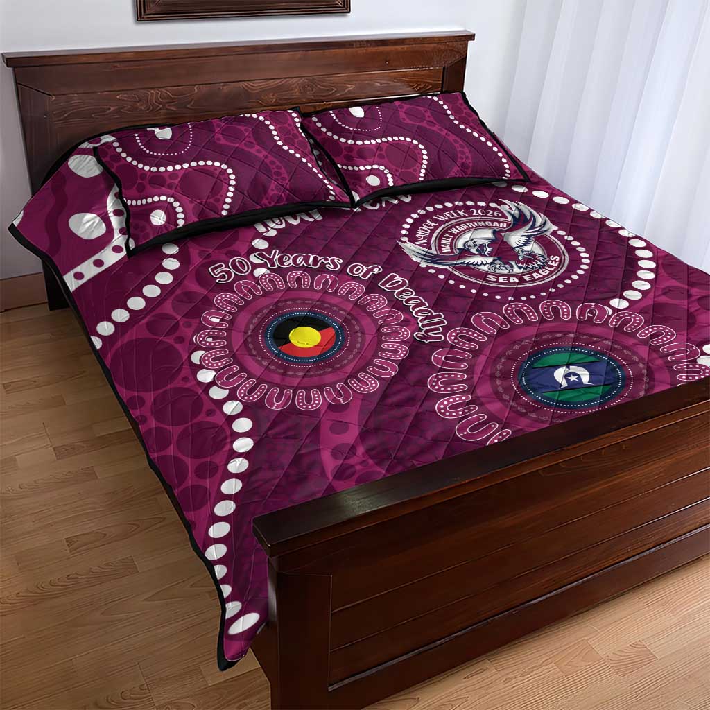 Sea Eagles NAIDOC Week 2026 Personalised Quilt Bed Set 50 Years of Deadly Aboriginal Art