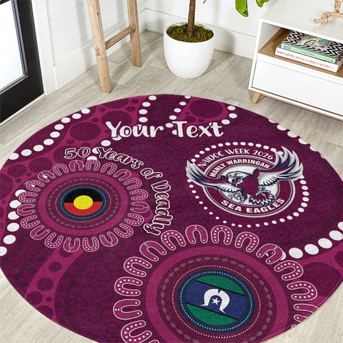 Sea Eagles NAIDOC Week 2026 Personalised Round Carpet 50 Years of Deadly Aboriginal Art