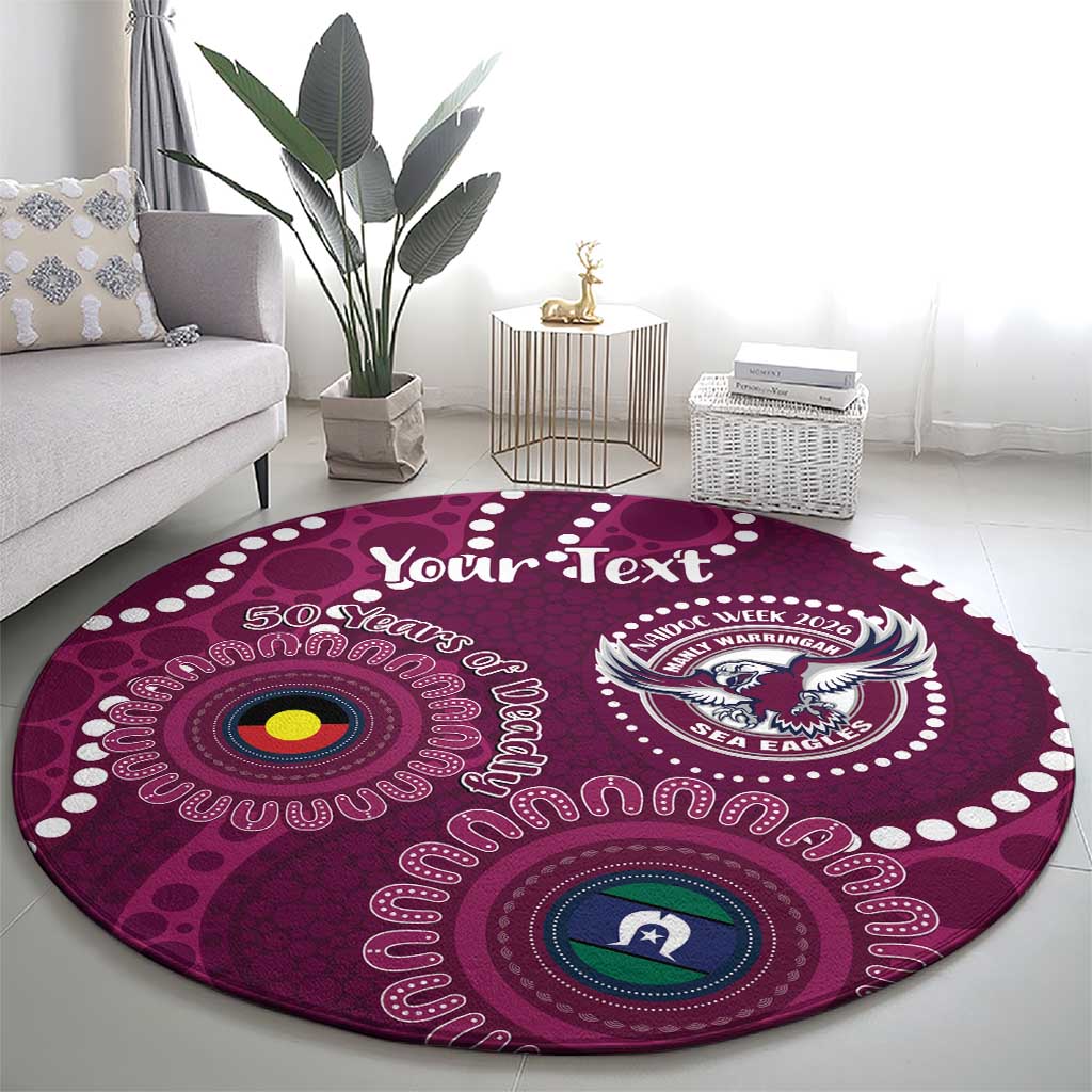 Sea Eagles NAIDOC Week 2026 Personalised Round Carpet 50 Years of Deadly Aboriginal Art