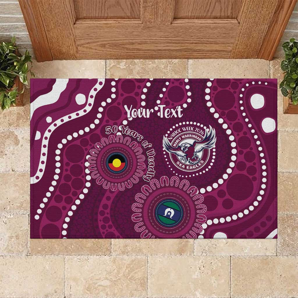 Sea Eagles NAIDOC Week 2026 Personalised Rubber Doormat 50 Years of Deadly Aboriginal Art