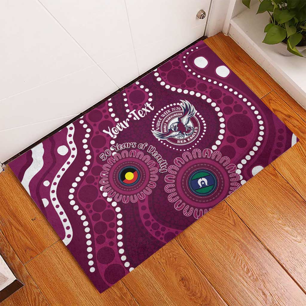 Sea Eagles NAIDOC Week 2026 Personalised Rubber Doormat 50 Years of Deadly Aboriginal Art