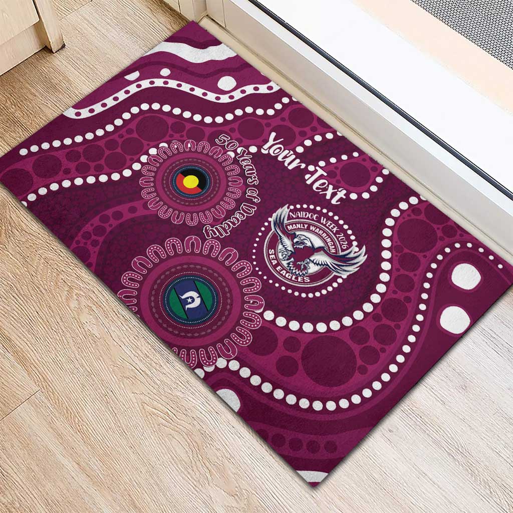 Sea Eagles NAIDOC Week 2026 Personalised Rubber Doormat 50 Years of Deadly Aboriginal Art