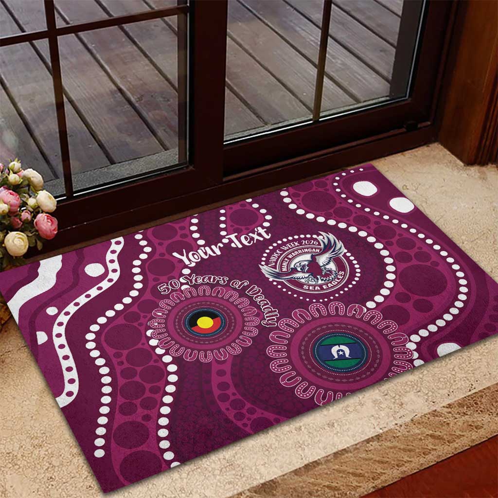 Sea Eagles NAIDOC Week 2026 Personalised Rubber Doormat 50 Years of Deadly Aboriginal Art