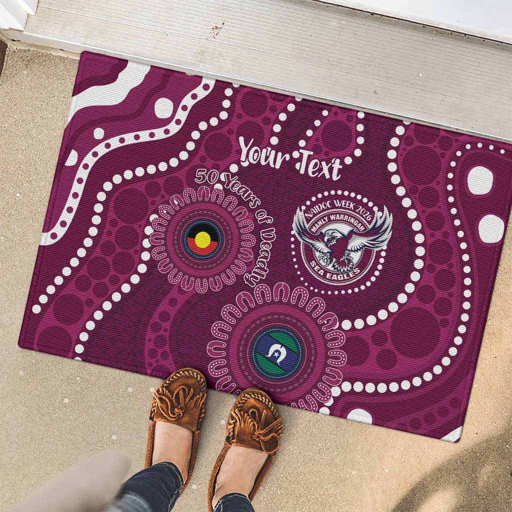 Sea Eagles NAIDOC Week 2026 Personalised Rubber Doormat 50 Years of Deadly Aboriginal Art