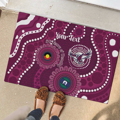 Sea Eagles NAIDOC Week 2026 Personalised Rubber Doormat 50 Years of Deadly Aboriginal Art