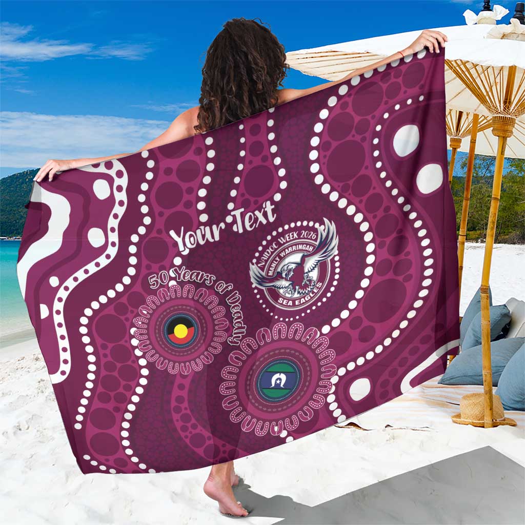 Sea Eagles NAIDOC Week 2026 Personalised Sarong 50 Years of Deadly Aboriginal Art