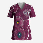 Sea Eagles NAIDOC Week 2026 Personalised Scrub Top 50 Years of Deadly Aboriginal Art
