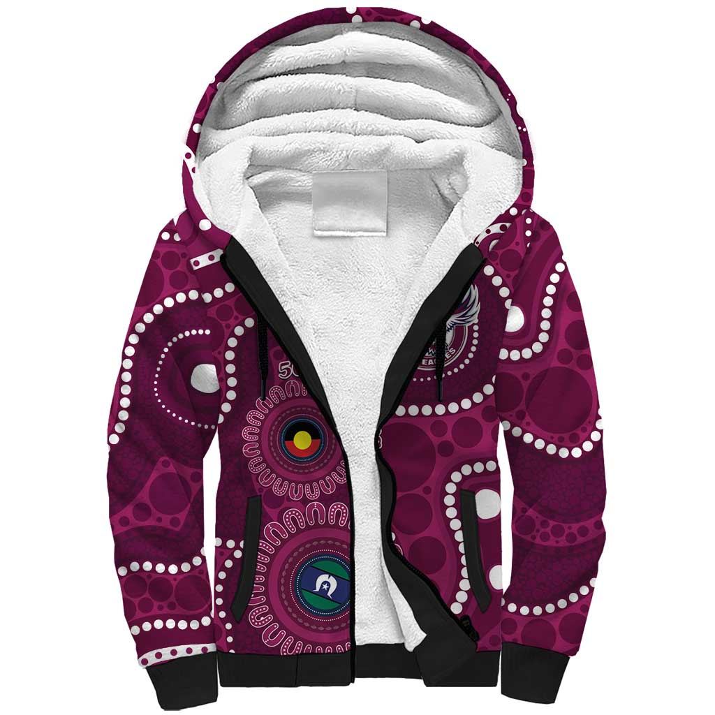 Sea Eagles NAIDOC Week 2026 Personalised Sherpa Hoodie 50 Years of Deadly Aboriginal Art