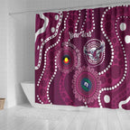 Sea Eagles NAIDOC Week 2026 Personalised Shower Curtain 50 Years of Deadly Aboriginal Art