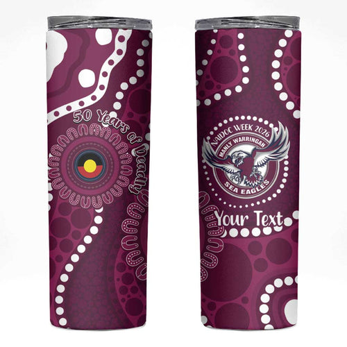 Sea Eagles NAIDOC Week 2026 Personalised Skinny Tumbler 50 Years of Deadly Aboriginal Art