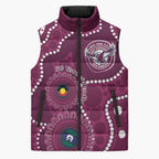 Sea Eagles NAIDOC Week 2026 Personalised Sleeveless Puffer Jacket 50 Years of Deadly Aboriginal Art
