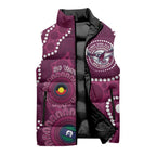 Sea Eagles NAIDOC Week 2026 Personalised Sleeveless Puffer Jacket 50 Years of Deadly Aboriginal Art