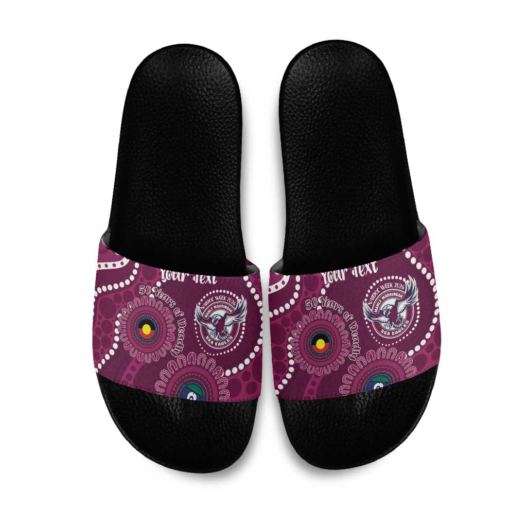 Sea Eagles NAIDOC Week 2026 Personalised Slide Sandals 50 Years of Deadly Aboriginal Art