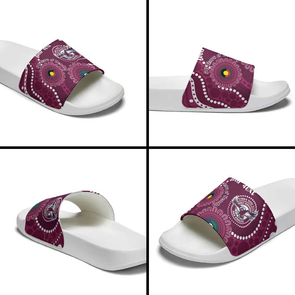 Sea Eagles NAIDOC Week 2026 Personalised Slide Sandals 50 Years of Deadly Aboriginal Art