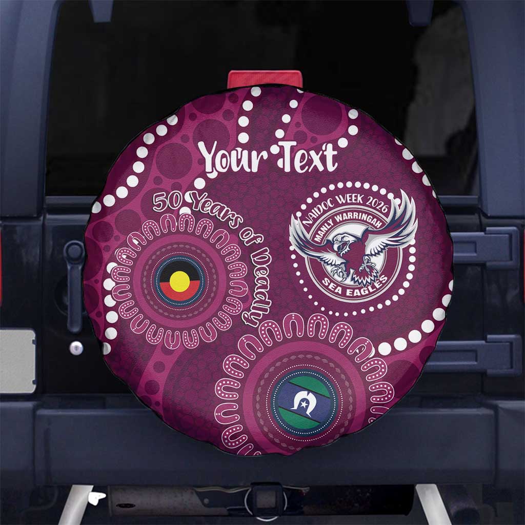 Sea Eagles NAIDOC Week 2026 Personalised Spare Tire Cover 50 Years of Deadly Aboriginal Art