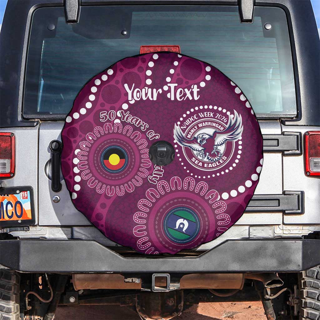 Sea Eagles NAIDOC Week 2026 Personalised Spare Tire Cover 50 Years of Deadly Aboriginal Art