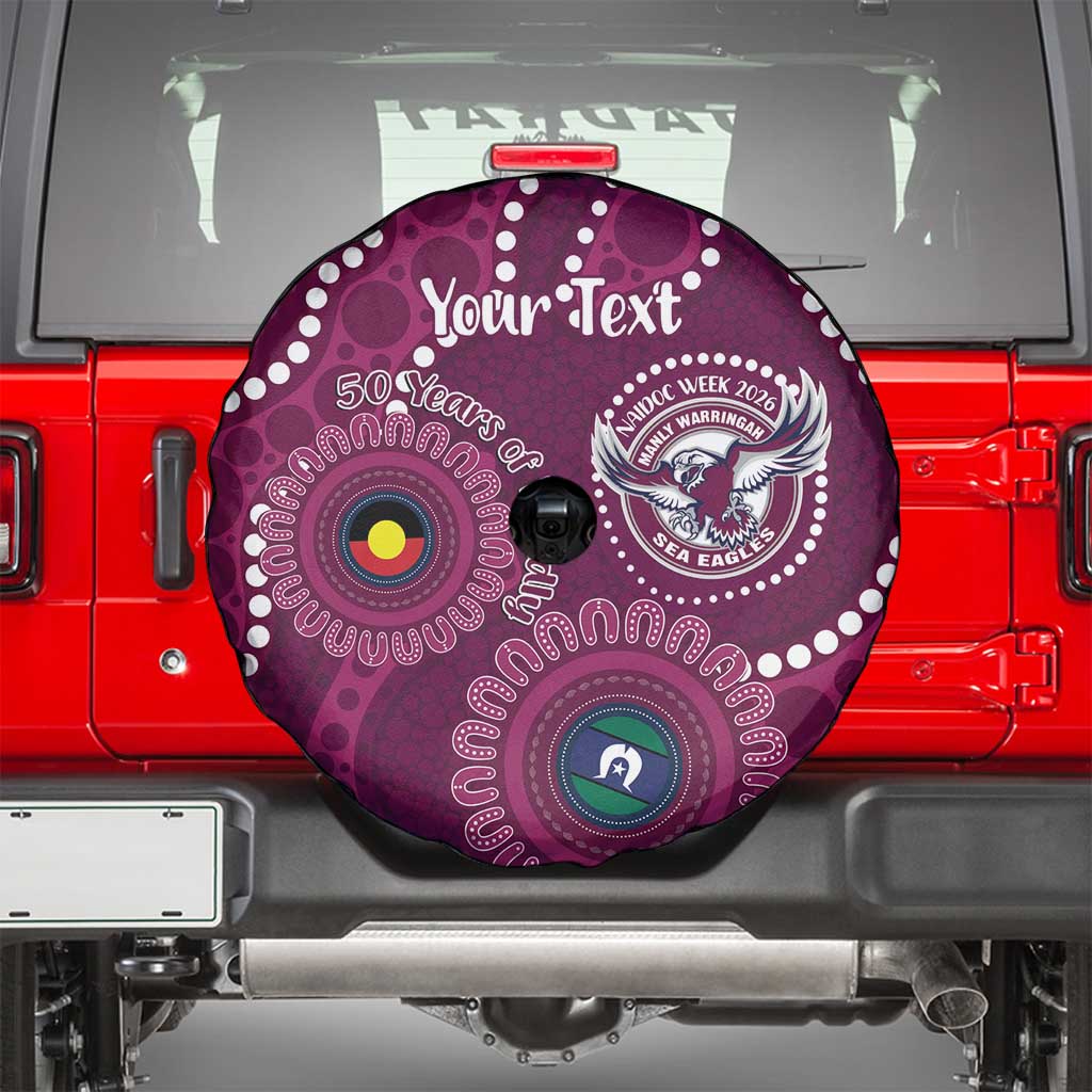 Sea Eagles NAIDOC Week 2026 Personalised Spare Tire Cover 50 Years of Deadly Aboriginal Art