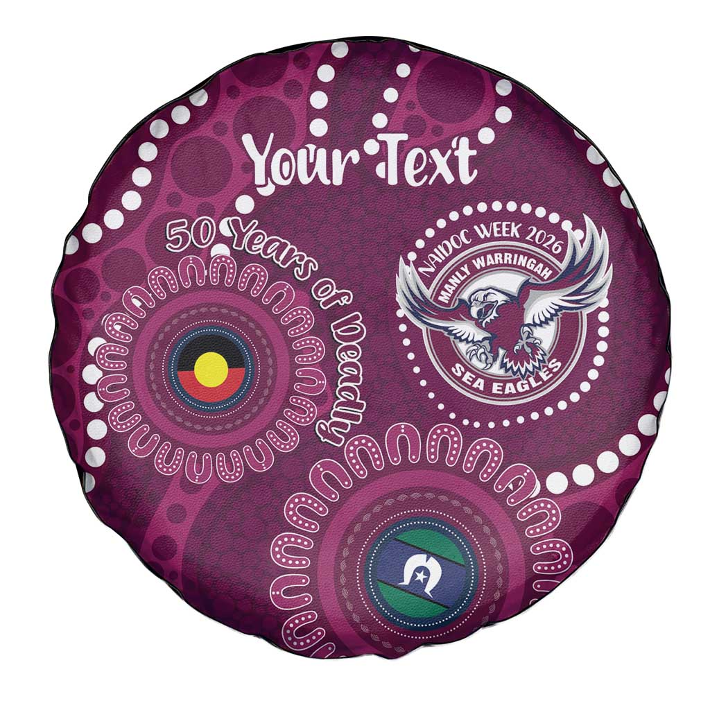 Sea Eagles NAIDOC Week 2026 Personalised Spare Tire Cover 50 Years of Deadly Aboriginal Art