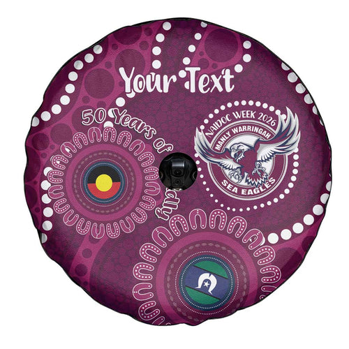 Sea Eagles NAIDOC Week 2026 Personalised Spare Tire Cover 50 Years of Deadly Aboriginal Art