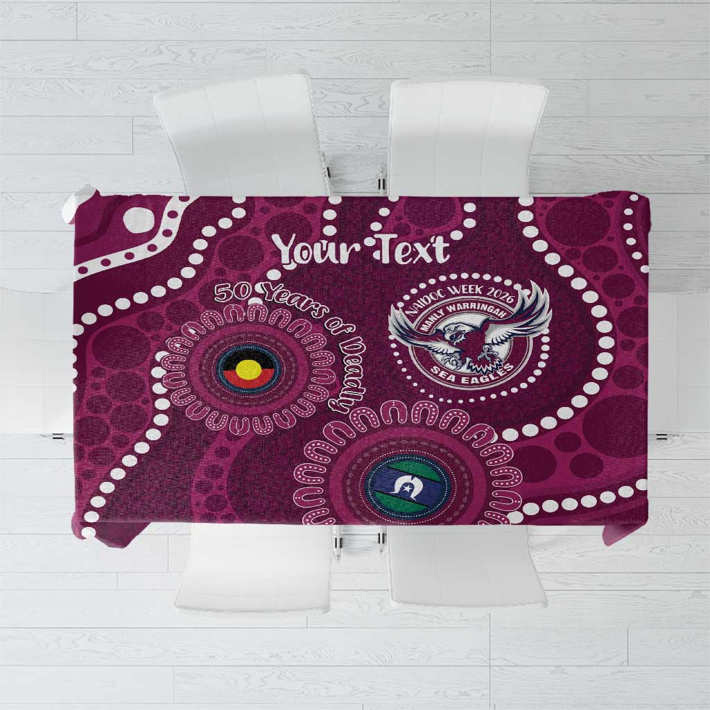 Sea Eagles NAIDOC Week 2026 Personalised Tablecloth 50 Years of Deadly Aboriginal Art