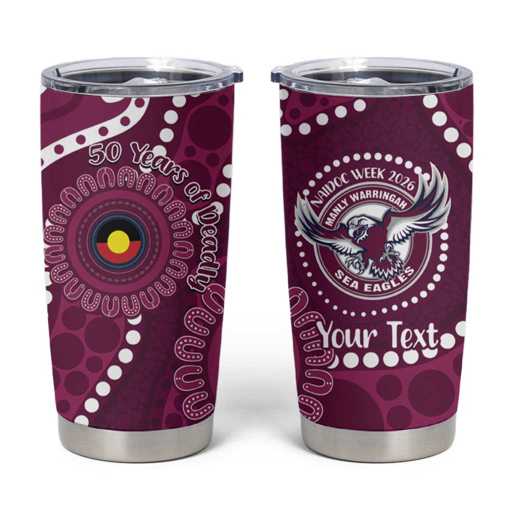 Sea Eagles NAIDOC Week 2026 Personalised Tumbler Cup 50 Years of Deadly Aboriginal Art