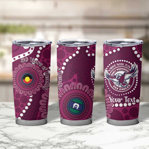 Sea Eagles NAIDOC Week 2026 Personalised Tumbler Cup 50 Years of Deadly Aboriginal Art