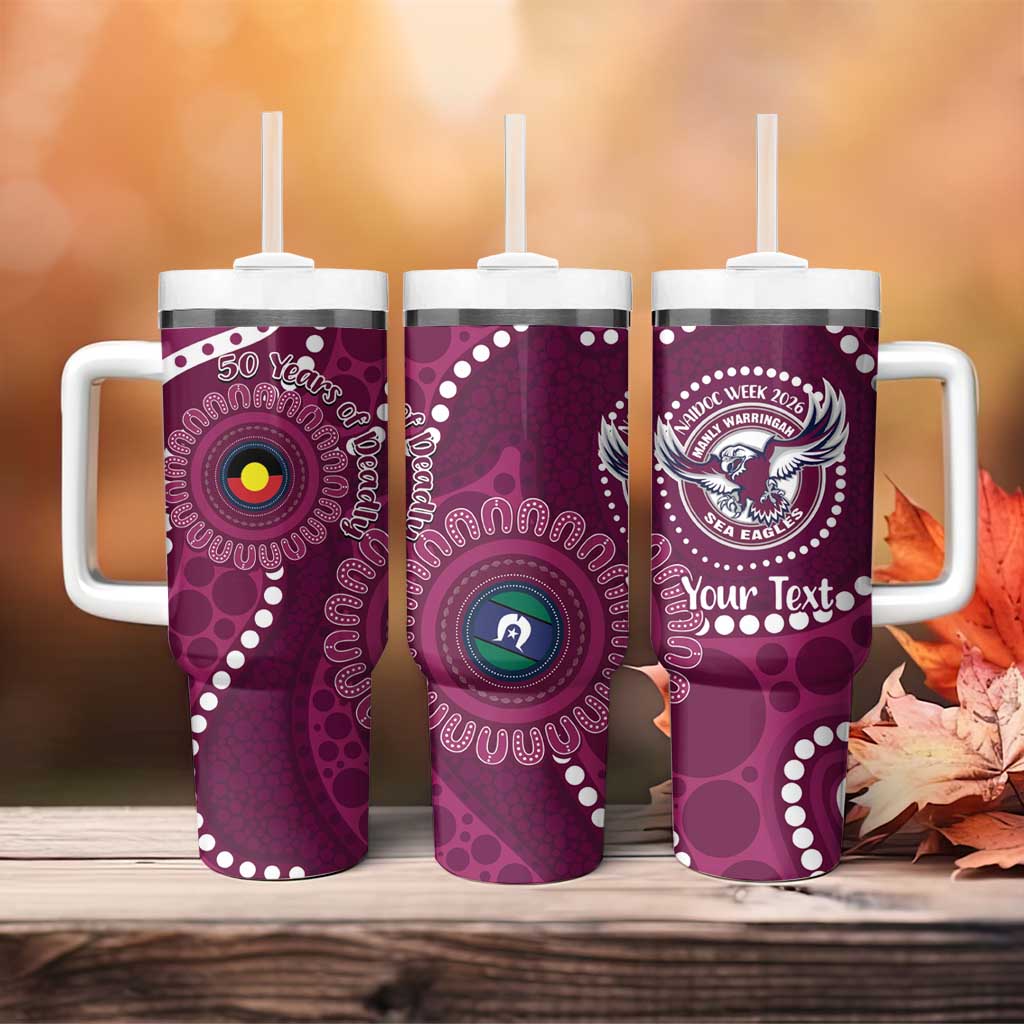 Sea Eagles NAIDOC Week 2026 Personalised Tumbler With Handle 50 Years of Deadly Aboriginal Art